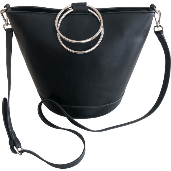 Co Lab Handbags - CoLab Tote Bucket NWOT Purse Ring Handles Removable Crossbody Strap Black